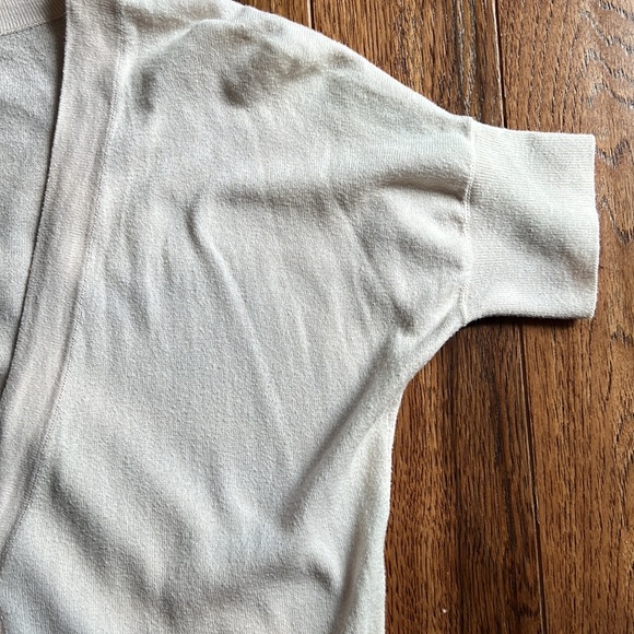 Loft Short Sleeved Button Cardigan, Cream Size MP - Picture 6 of 7